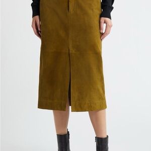 Treasure & Bond Olive Green Suede Skirt